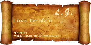 Lincz Gerjén névjegykártya